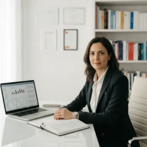 Nutricionista estuda sobre especialização em nutrição, impulsionando sua carreira e autoridade profissional.